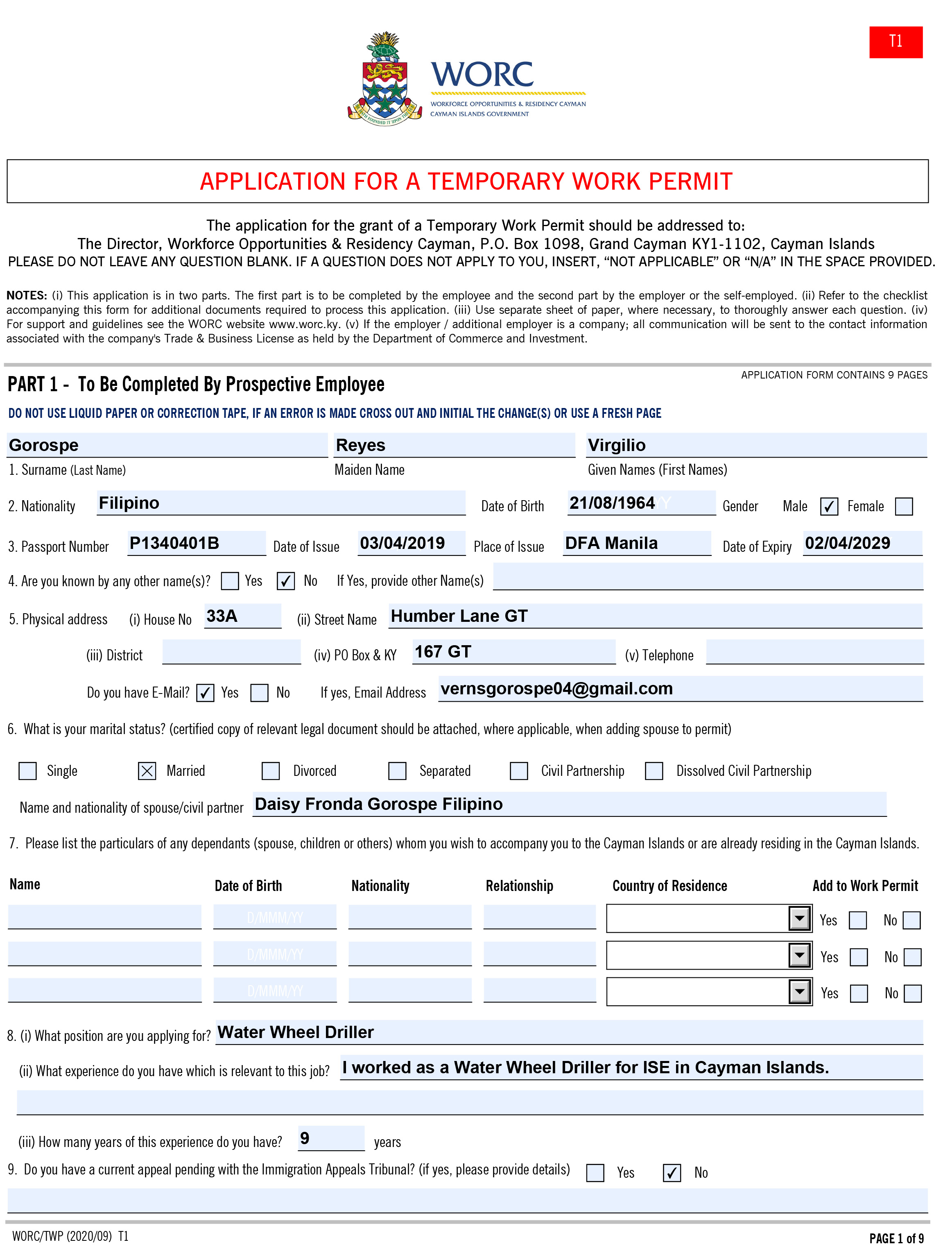 Cayman Islands work permit